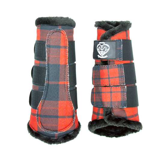 Red Plaid Brushing Boots